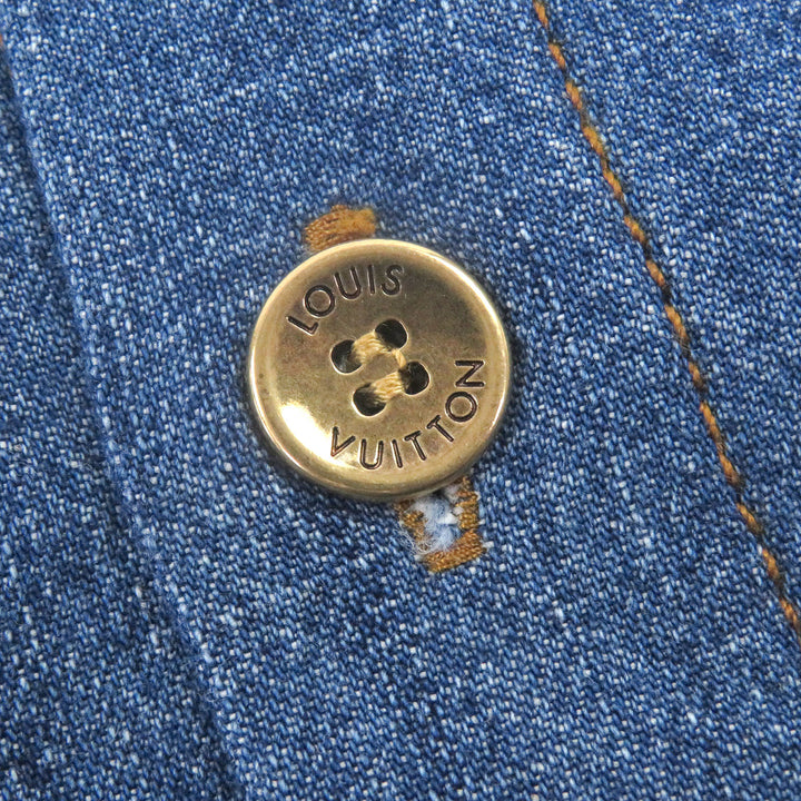 Excellent LOUIS VUITTON Short Sleeve Chambray Shirt
