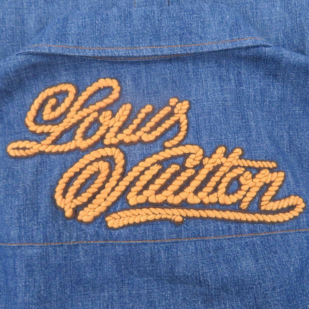 Excellent LOUIS VUITTON Short Sleeve Chambray Shirt
