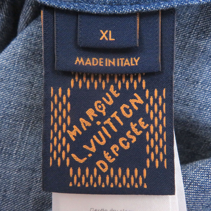 Excellent LOUIS VUITTON Short Sleeve Chambray Shirt
