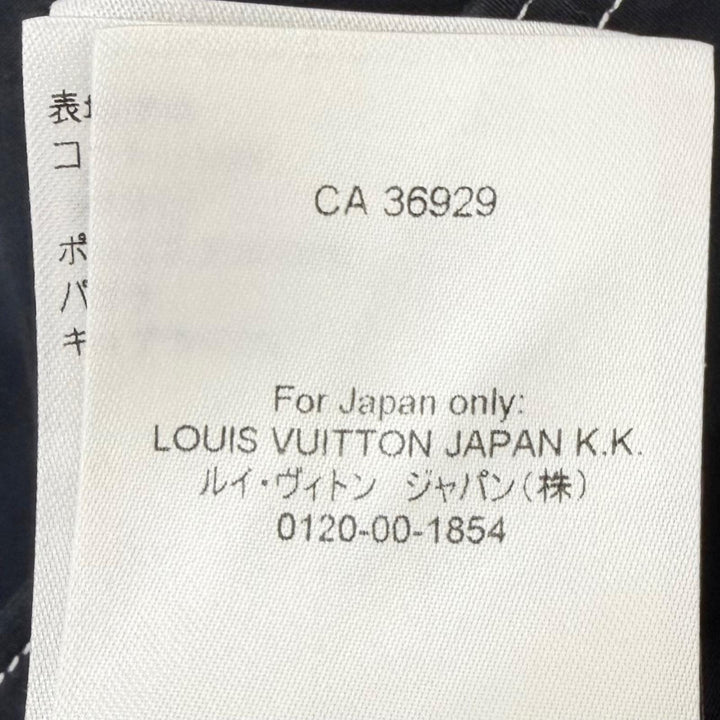 Great LOUIS VUITTON Short sleeve shirt LV logo patch black cotton mens
