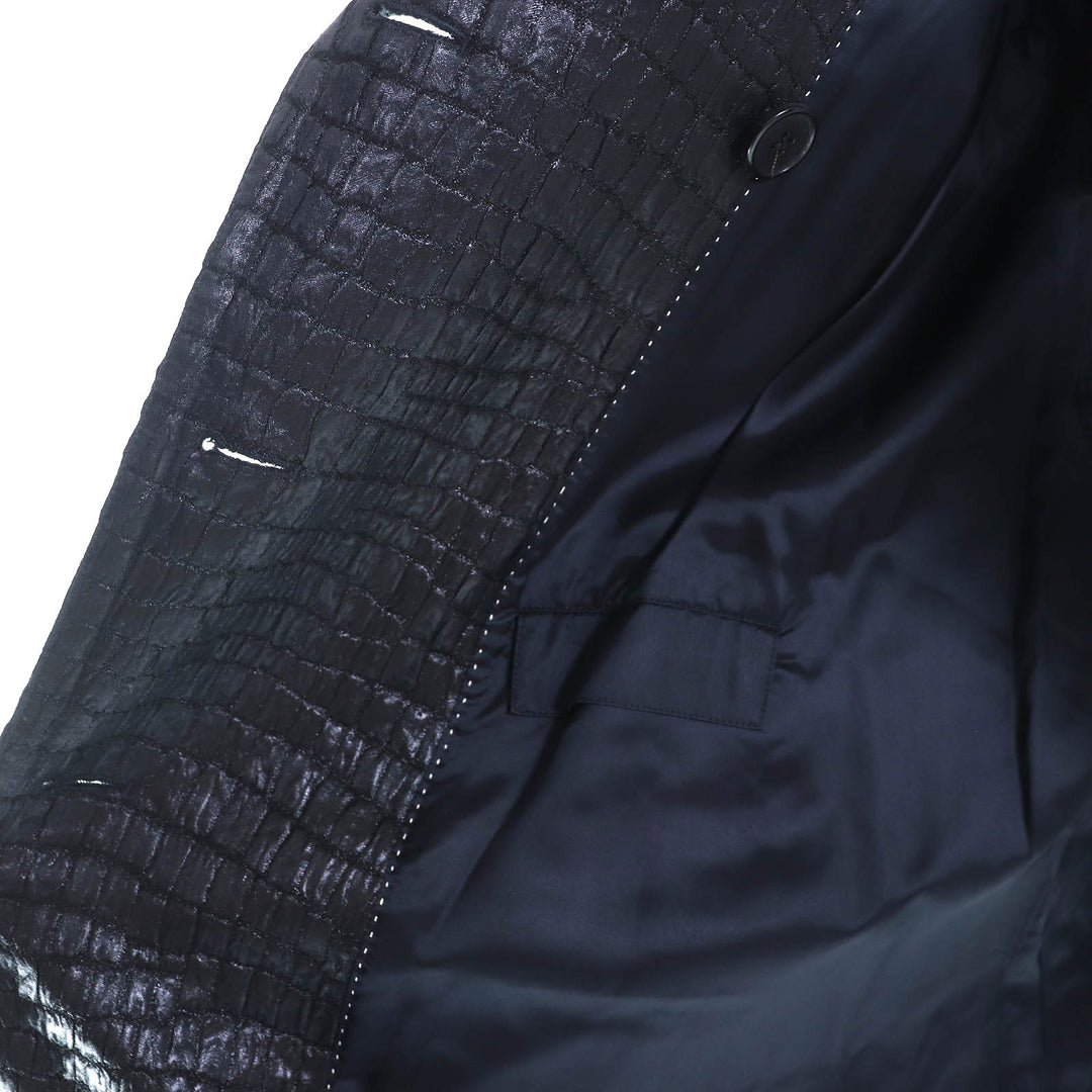 Excellent DRIES VAN NOTEN trench coat Crocodile Embossed Long black 36 1025678