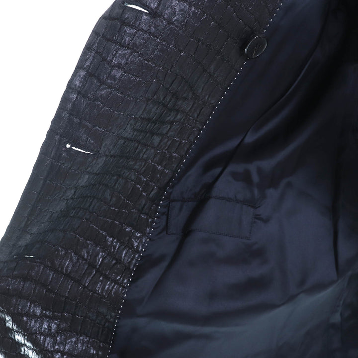 Excellent DRIES VAN NOTEN trench coat Crocodile Embossed Long black 36 1025678
