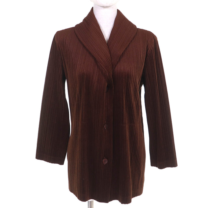 Excellent PLEATS PLEASE Jacket Brown polyester Women 4 PP63-JD774