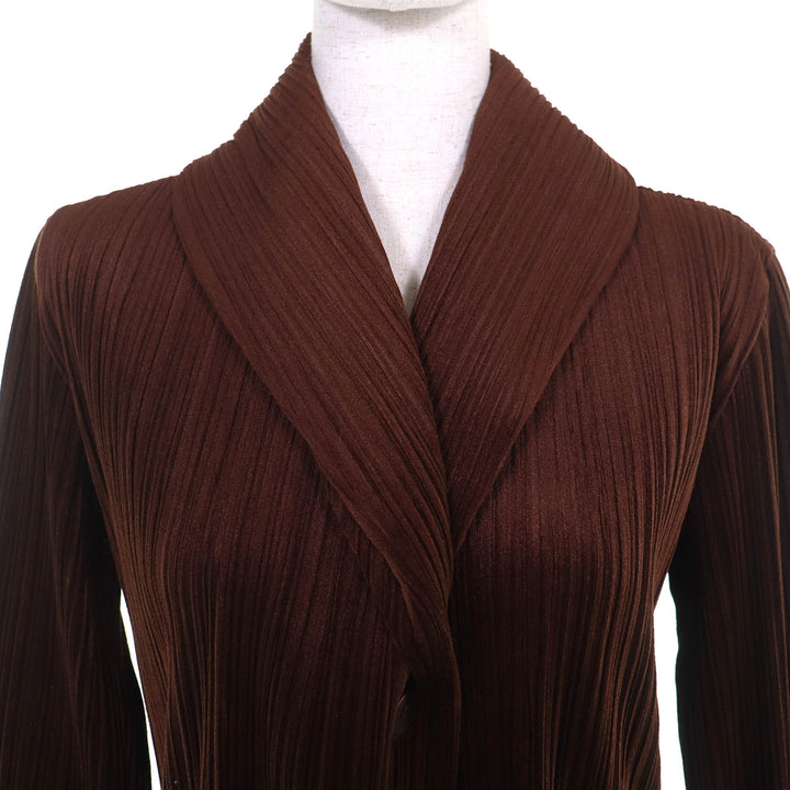 Excellent PLEATS PLEASE Jacket Brown polyester Women 4 PP63-JD774