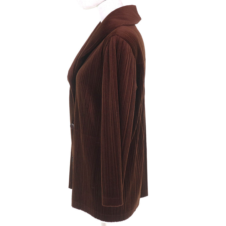 Excellent PLEATS PLEASE Jacket Brown polyester Women 4 PP63-JD774