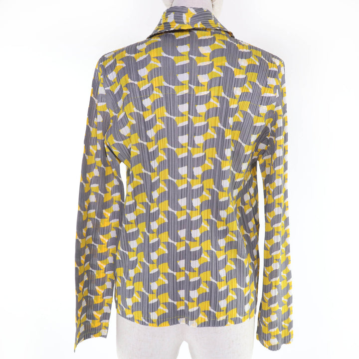 Excellent PLEATS PLEASE Jacket All-over pattern design yellow 3 PP11-JD413