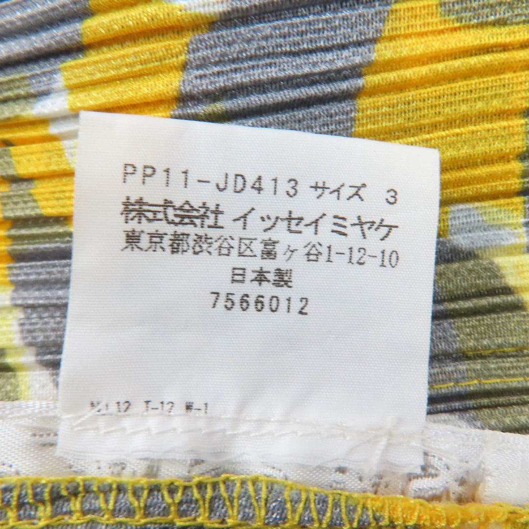 Excellent PLEATS PLEASE Jacket All-over pattern design yellow 3 PP11-JD413