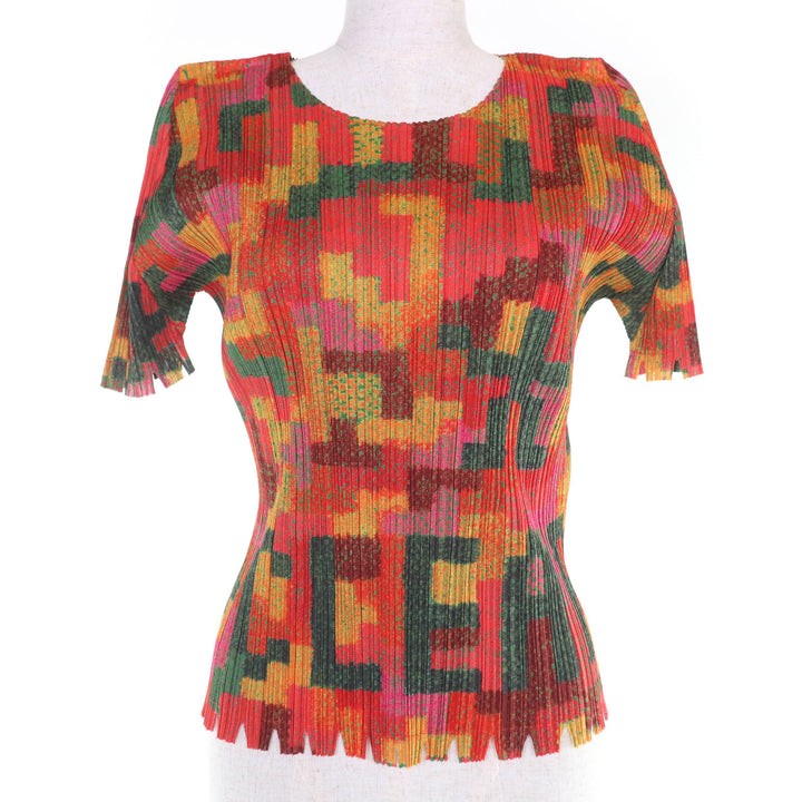 Excellent PLEATS PLEASE T-shirt Short sleeve multicolor Women 3 PP73-JK531