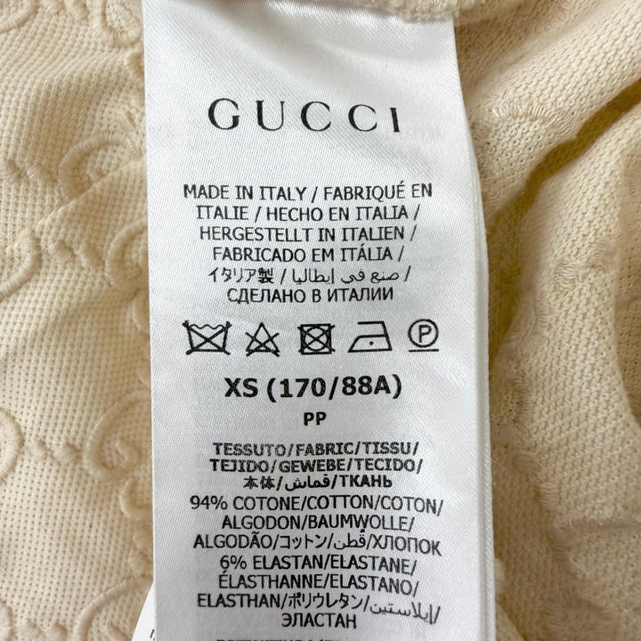 Great GUCCI Short sleeve polo shirt Web Stripe GG Cotton Pique Ivory
