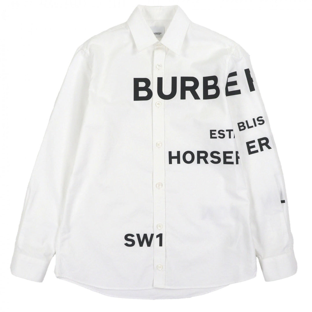 Excellent BURBERRY Long sleeve shirt white cotton mens XS 8023776