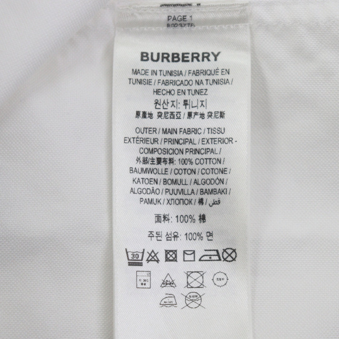 Excellent BURBERRY Long sleeve shirt white cotton mens XS 8023776