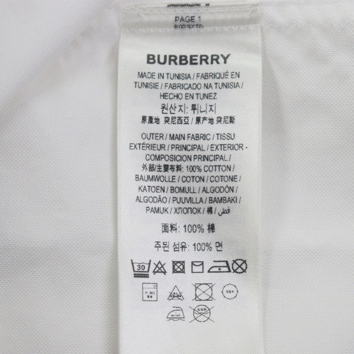 Excellent BURBERRY Long sleeve shirt white cotton mens XS 8023776