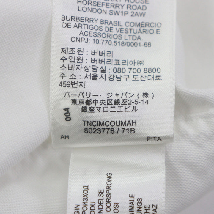 Excellent BURBERRY Long sleeve shirt white cotton mens XS 8023776