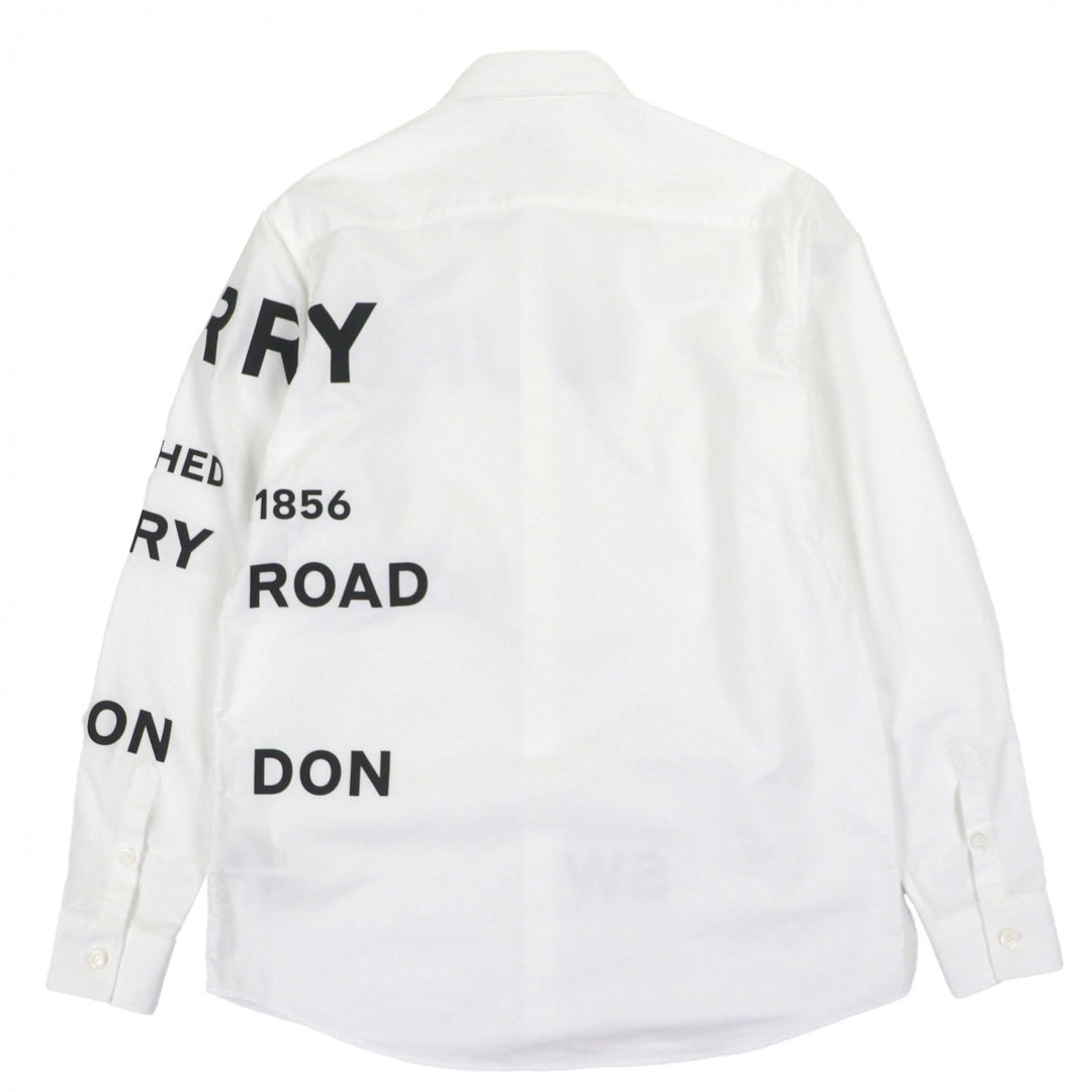 Excellent BURBERRY Long sleeve shirt white cotton mens XS 8023776