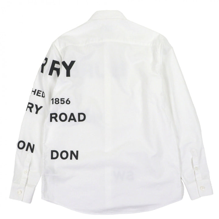 Excellent BURBERRY Long sleeve shirt white cotton mens XS 8023776