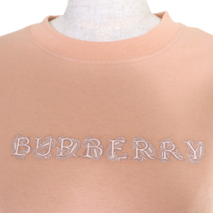 Great BURBERRY Short sleeve T-shirt Logo crew neck pink cotton Women S 8099834