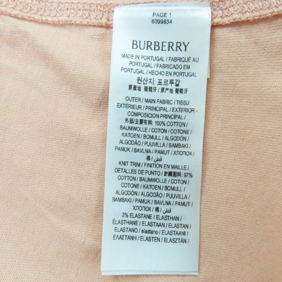 Great BURBERRY Short sleeve T-shirt Logo crew neck pink cotton Women S 8099834