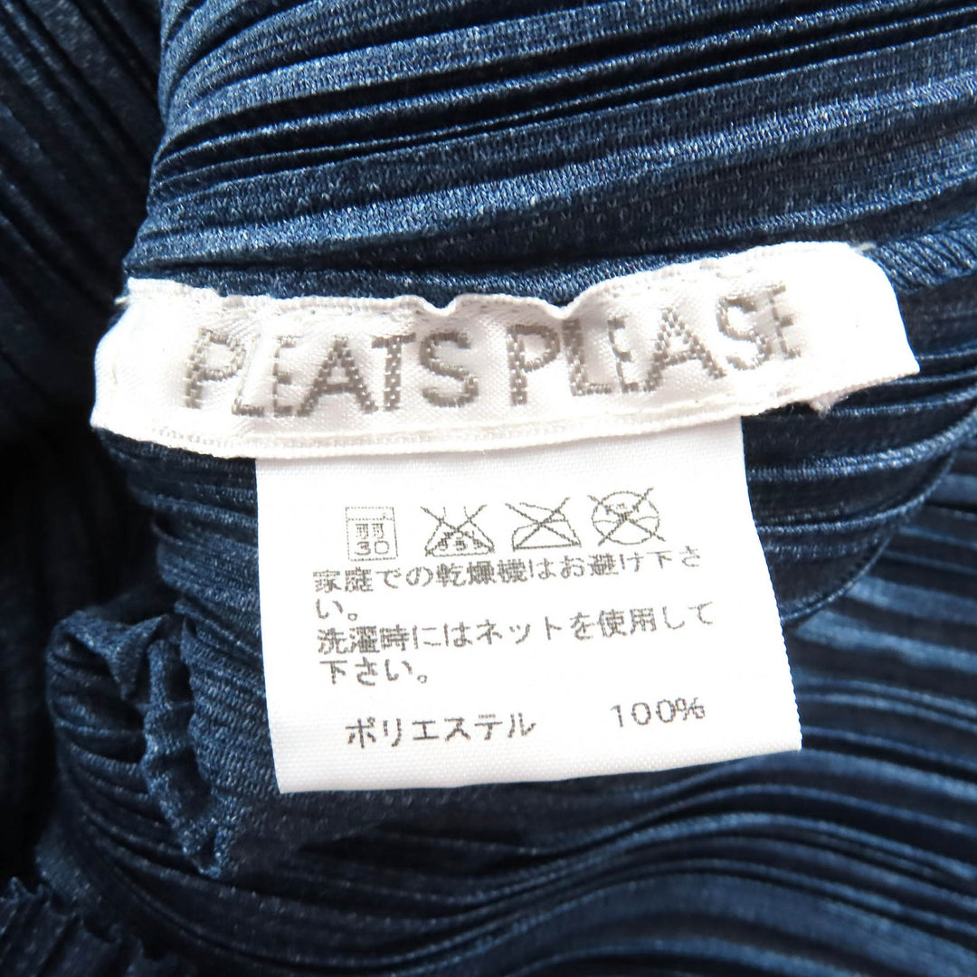 Excellent PLEATS PLEASE Denim transfer print long sleeve shirt and pants