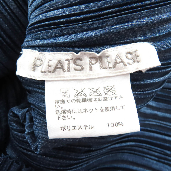 Excellent PLEATS PLEASE Denim transfer print long sleeve shirt and pants