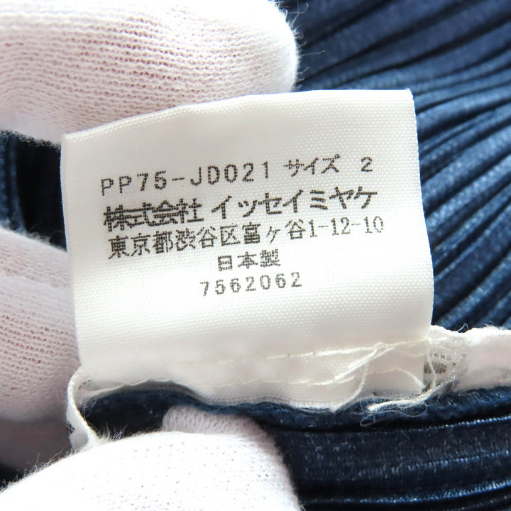 Excellent PLEATS PLEASE Denim transfer print long sleeve shirt and pants