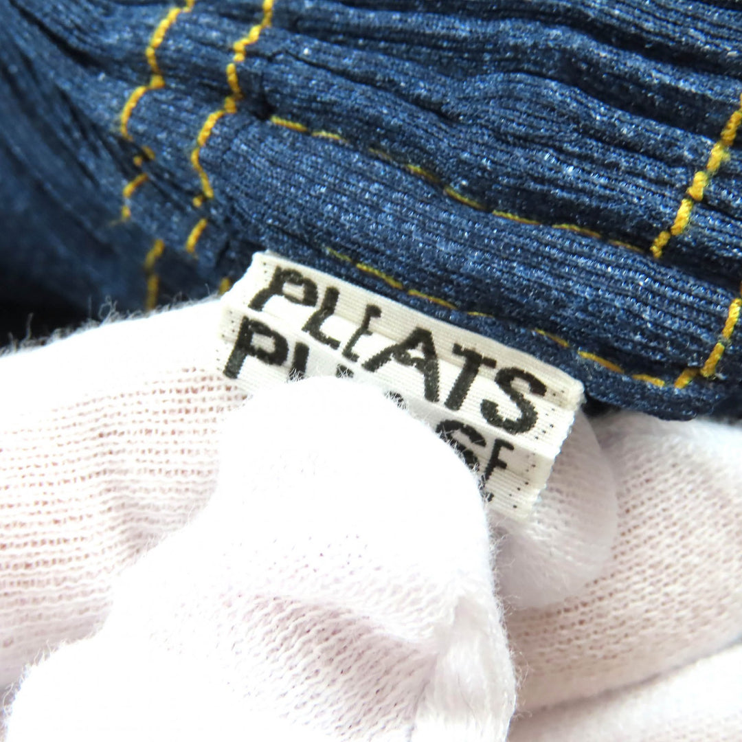 Excellent PLEATS PLEASE Denim transfer print long sleeve shirt and pants