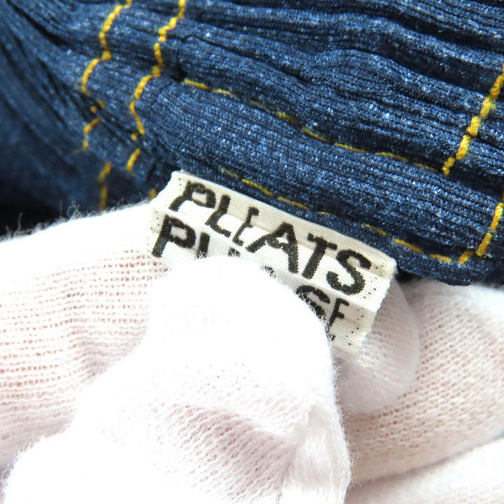 Excellent PLEATS PLEASE Denim transfer print long sleeve shirt and pants
