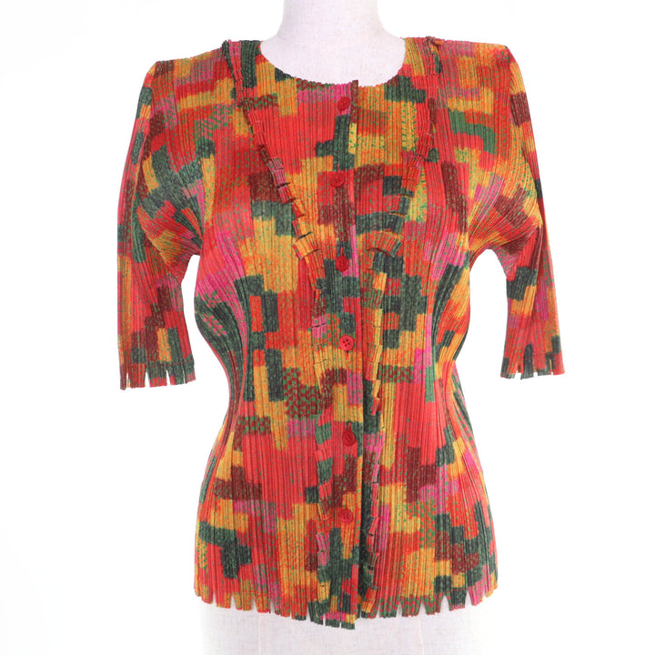 Excellent PLEATS PLEASE Short sleeve shirt All-over pattern design 3 PP73-J0532