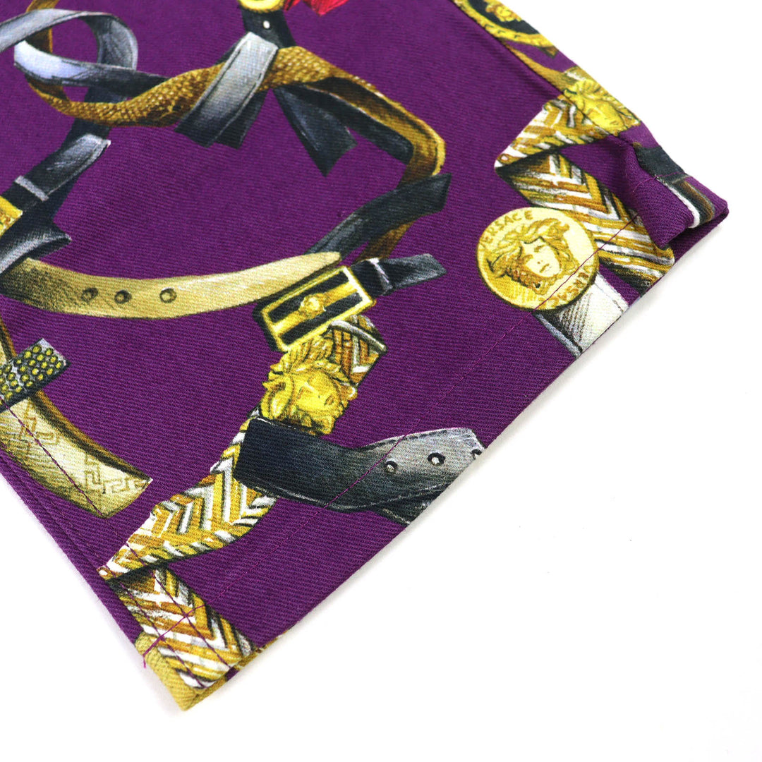 Discounted Great VERSACE Denim pants Baroque Pattern Medusa Motif Color purple cotton 31