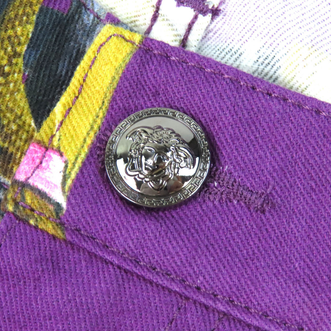 Discounted Great VERSACE Denim pants Baroque Pattern Medusa Motif Color purple cotton 31