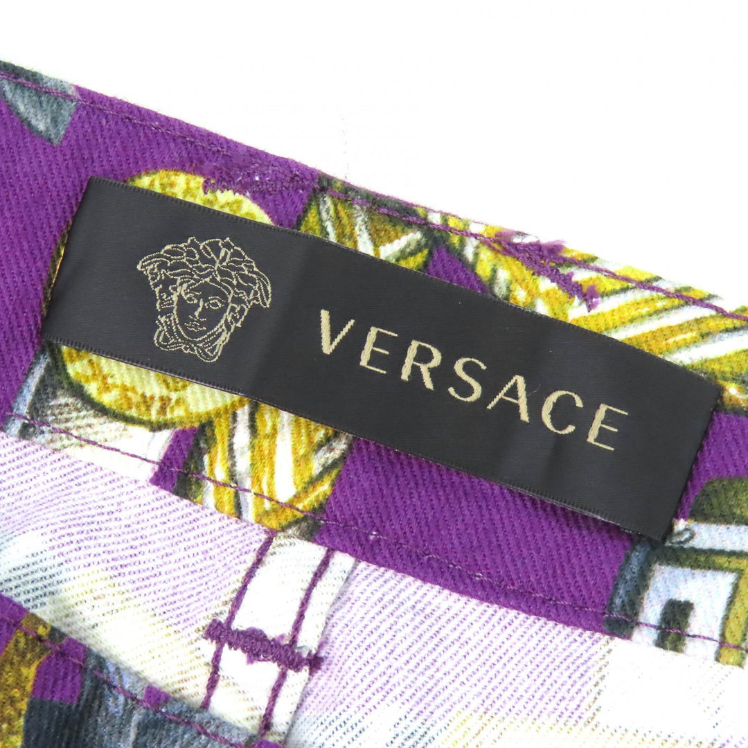 Discounted Great VERSACE Denim pants Baroque Pattern Medusa Motif Color purple cotton 31