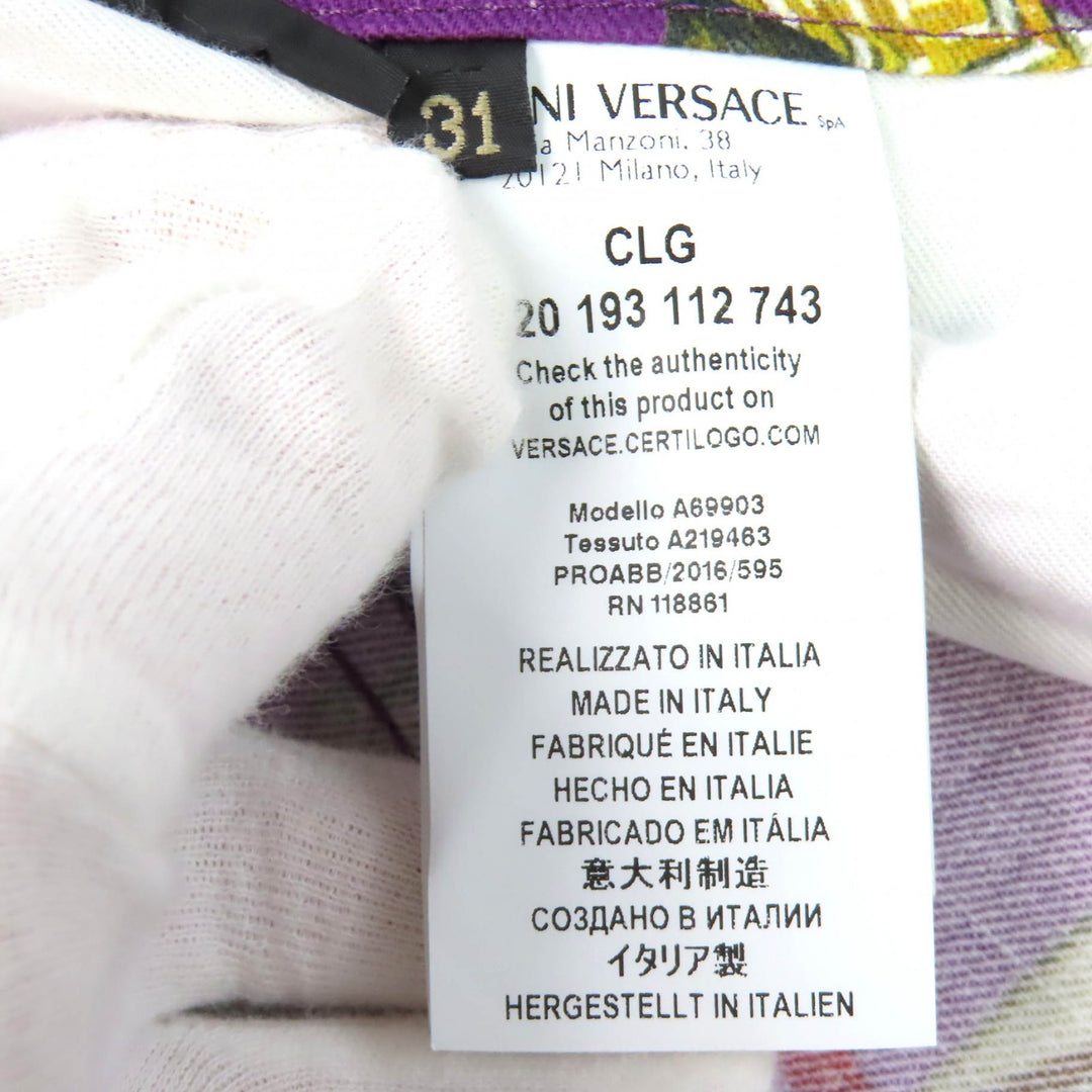 Discounted Great VERSACE Denim pants Baroque Pattern Medusa Motif Color purple cotton 31
