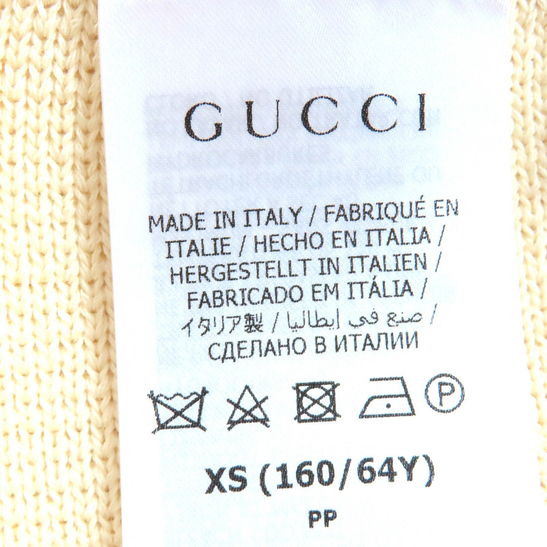 Pristine GUCCI Mini skirt Side-zip knit skirt Ivory wool Women XS 726801