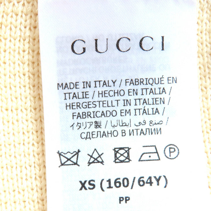 Pristine GUCCI Mini skirt Side-zip knit skirt Ivory wool Women XS 726801