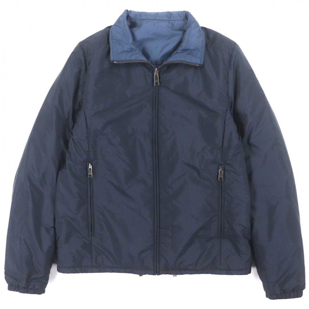 Great PRADA Nylon jacket Reversible padded zip-up Navy polyamide mens 46 SGA753