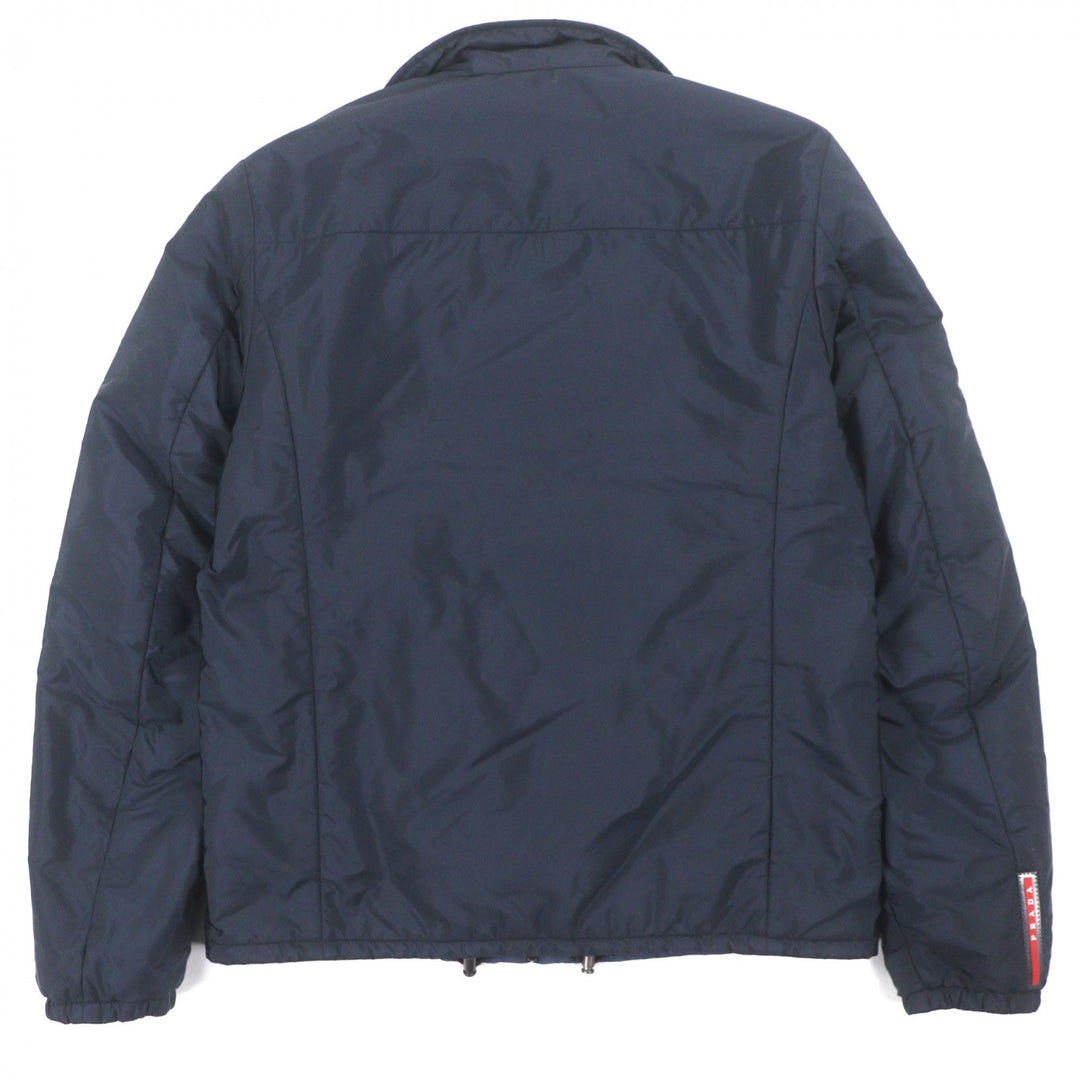 Great PRADA Nylon jacket Reversible padded zip-up Navy polyamide mens 46 SGA753