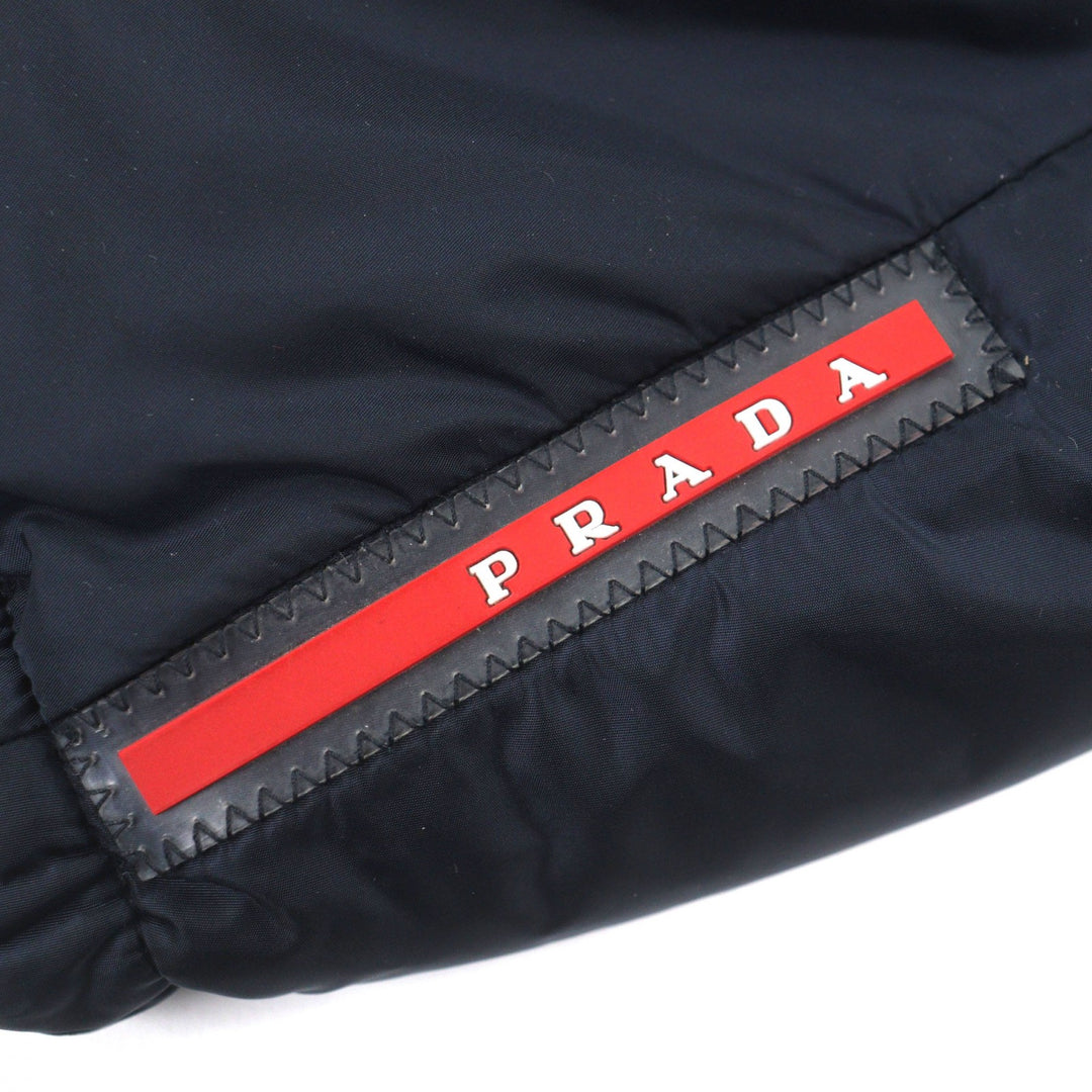 Great PRADA Nylon jacket Reversible padded zip-up Navy polyamide mens 46 SGA753