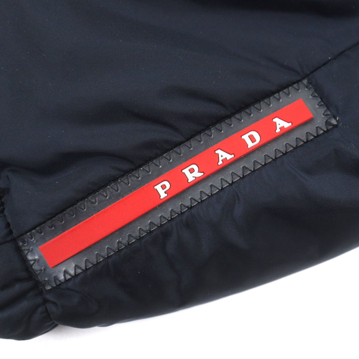 Great PRADA Nylon jacket Reversible padded zip-up Navy polyamide mens 46 SGA753