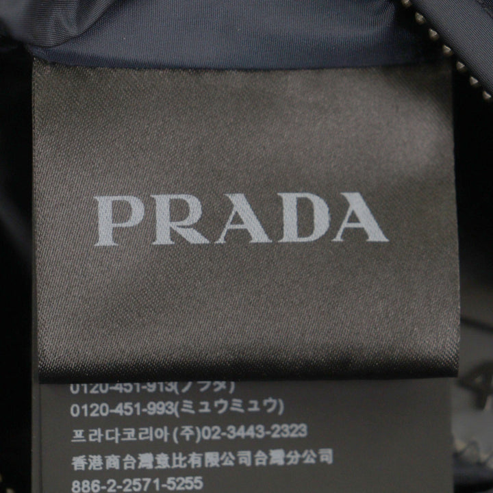 Great PRADA Nylon jacket Reversible padded zip-up Navy polyamide mens 46 SGA753
