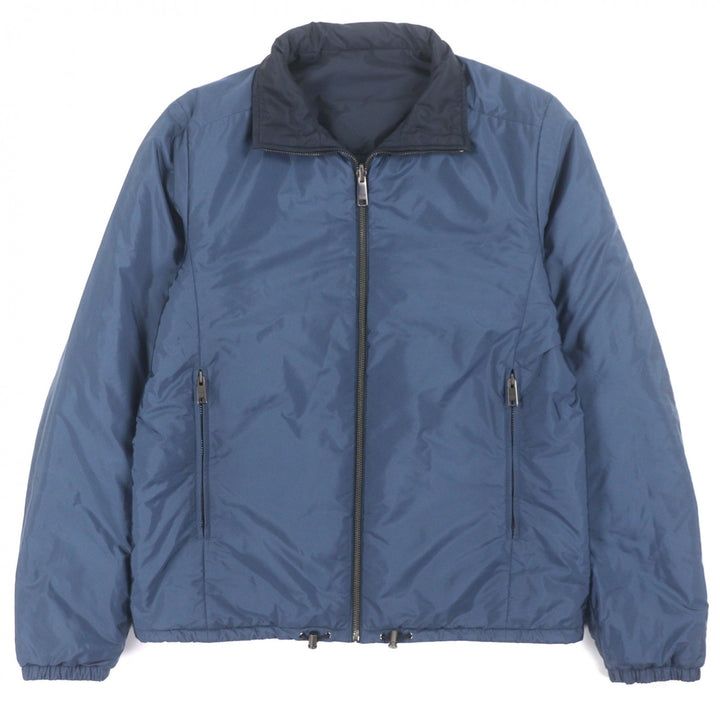 Great PRADA Nylon jacket Reversible padded zip-up Navy polyamide mens 46 SGA753