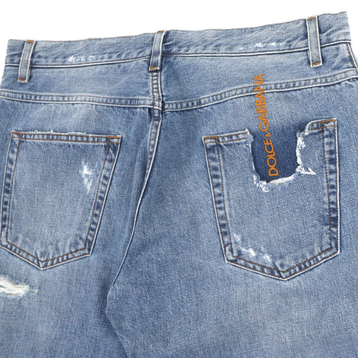 Pristine DOLCE&GABBANA Denim pants blue cotton mens 48 J301AD