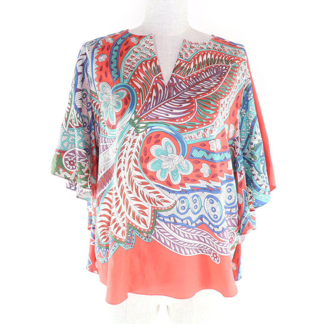 Pristine HERMES Short sleeve shirt Multi silk Women 34 H720648Ⅾ33L34