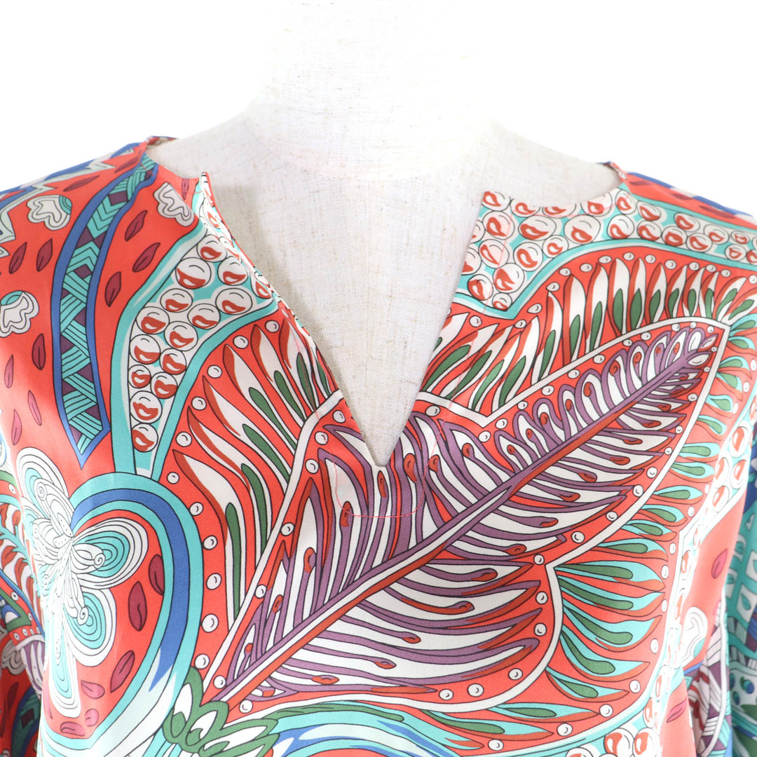 Pristine HERMES Short sleeve shirt Multi silk Women 34 H720648Ⅾ33L34
