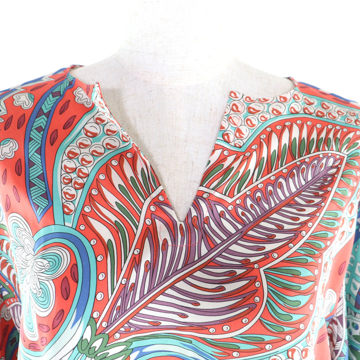 Pristine HERMES Short sleeve shirt Multi silk Women 34 H720648Ⅾ33L34