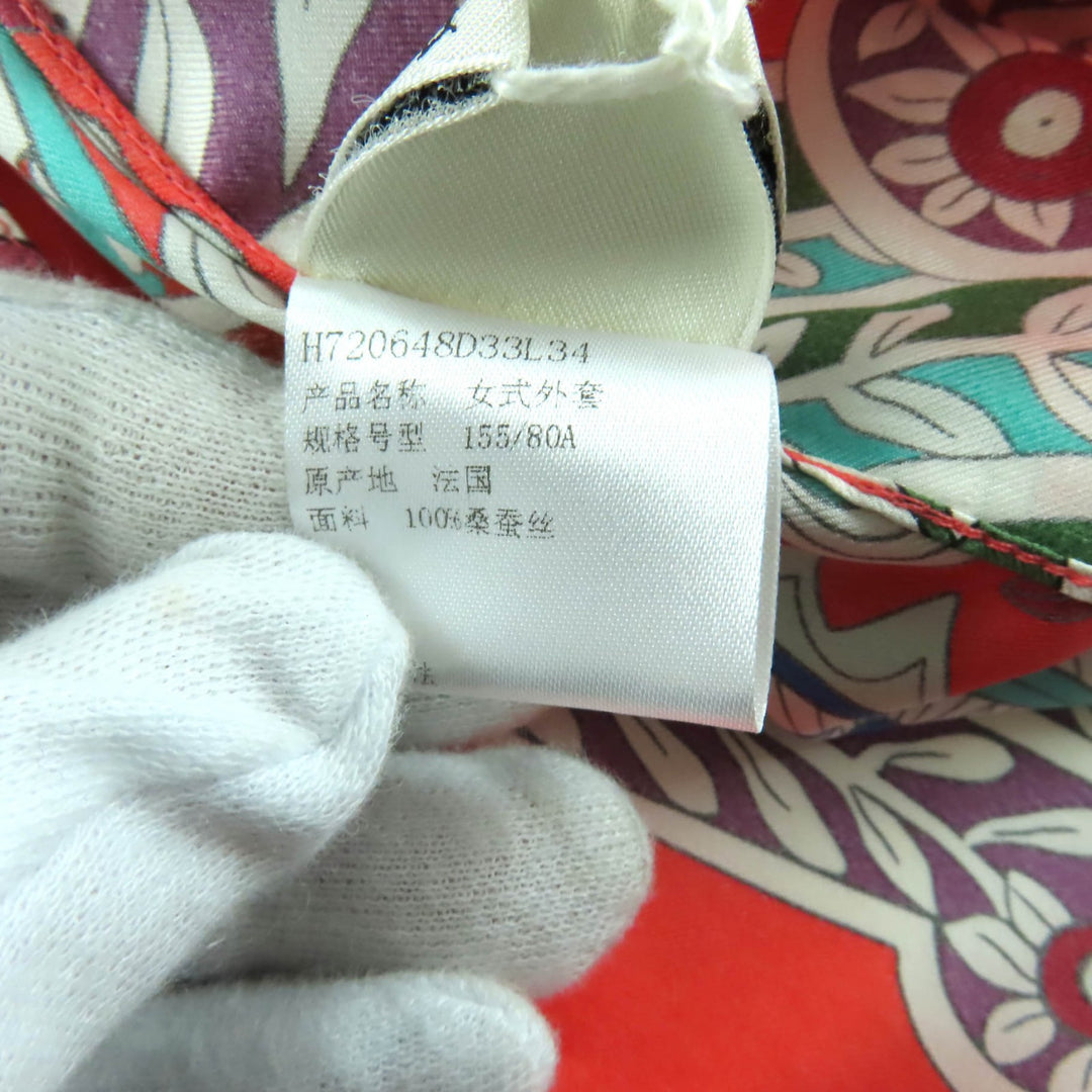 Pristine HERMES Short sleeve shirt Multi silk Women 34 H720648Ⅾ33L34