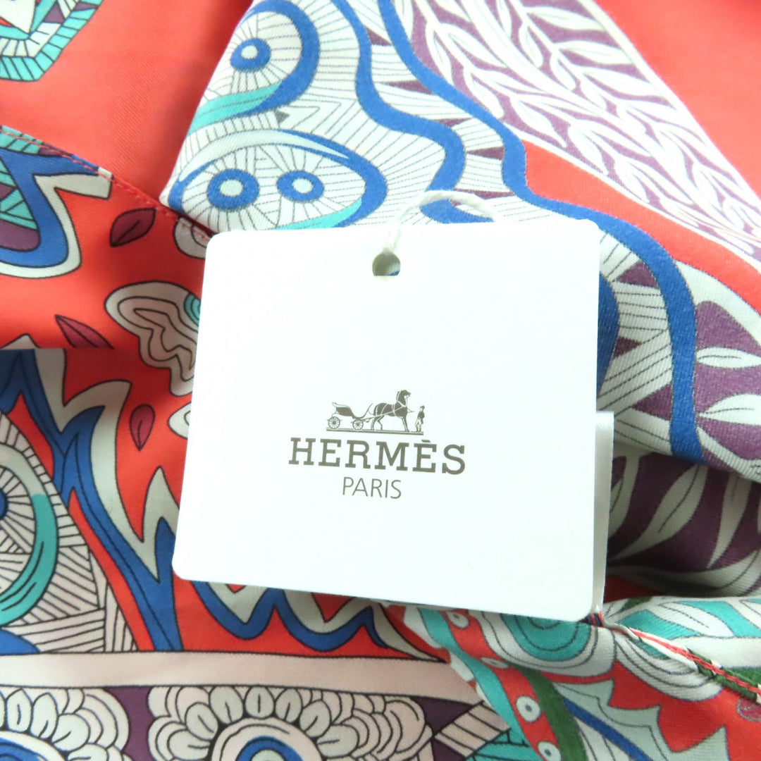 Pristine HERMES Short sleeve shirt Multi silk Women 34 H720648Ⅾ33L34