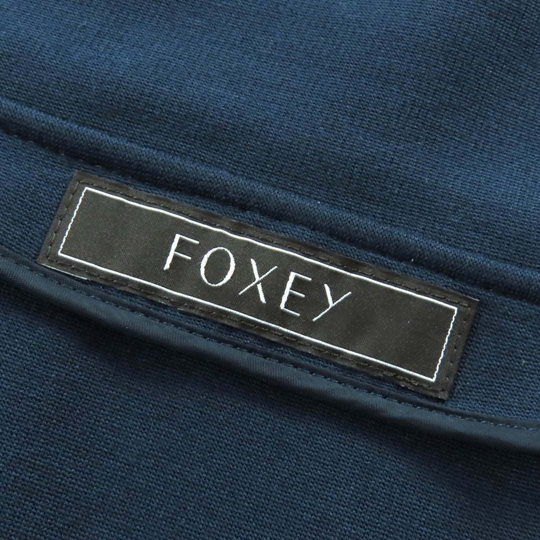 Excellent FOXEY tops Venezia Logo embroidered cropped sailor collar 40 44233