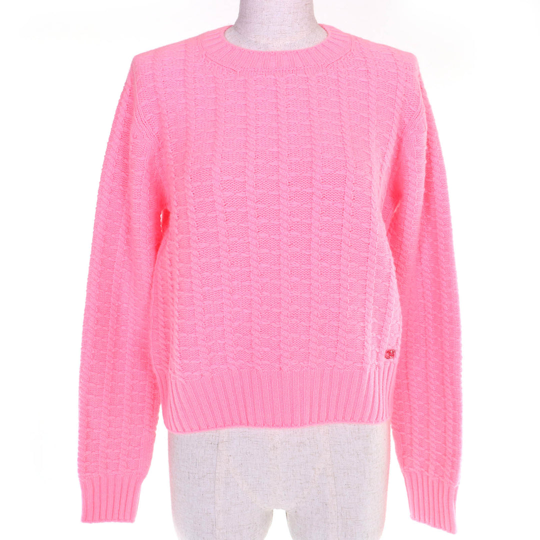 Excellent CHANEL COCO Mark Knit Pullover Sweater pink 38 23A P75341K10779