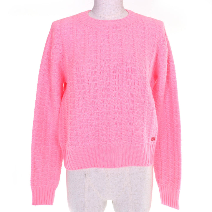 Excellent CHANEL COCO Mark Knit Pullover Sweater pink 38 23A P75341K10779