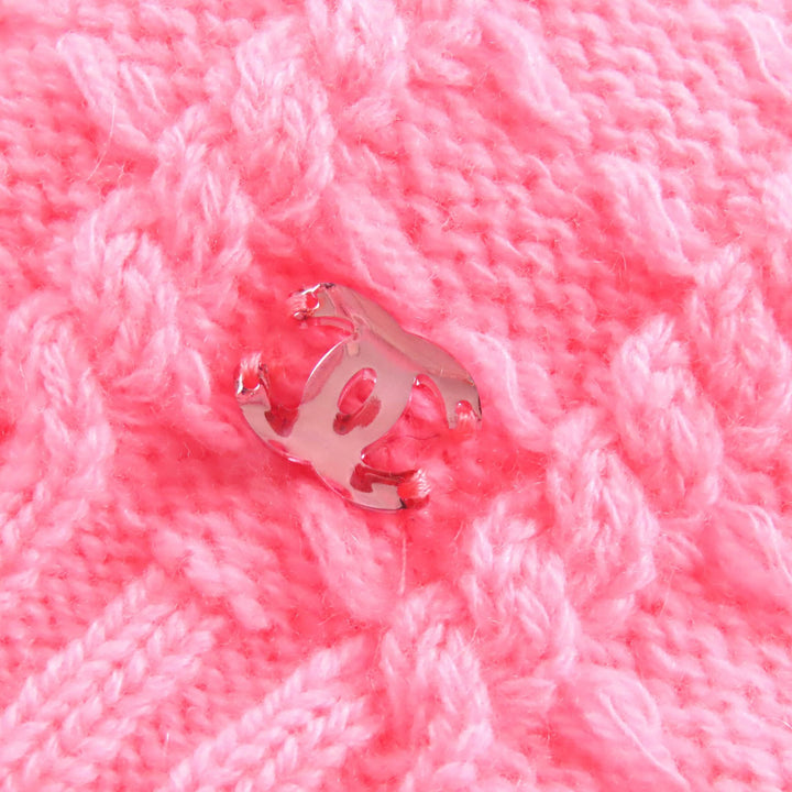 Excellent CHANEL COCO Mark Knit Pullover Sweater pink 38 23A P75341K10779