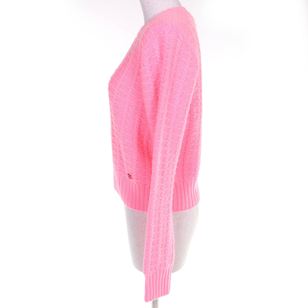 Excellent CHANEL COCO Mark Knit Pullover Sweater pink 38 23A P75341K10779